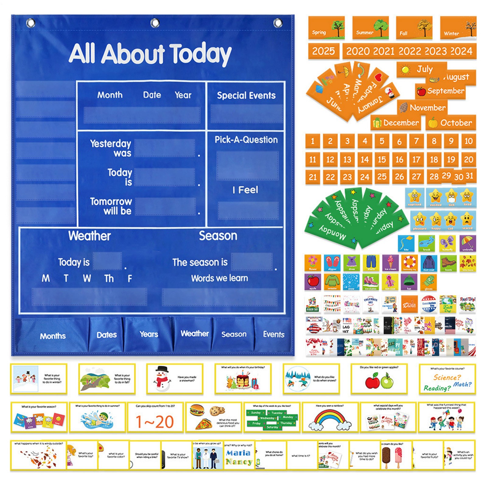 All About Today Learning Center Pocket Chart Classroom Daily Activities Chart