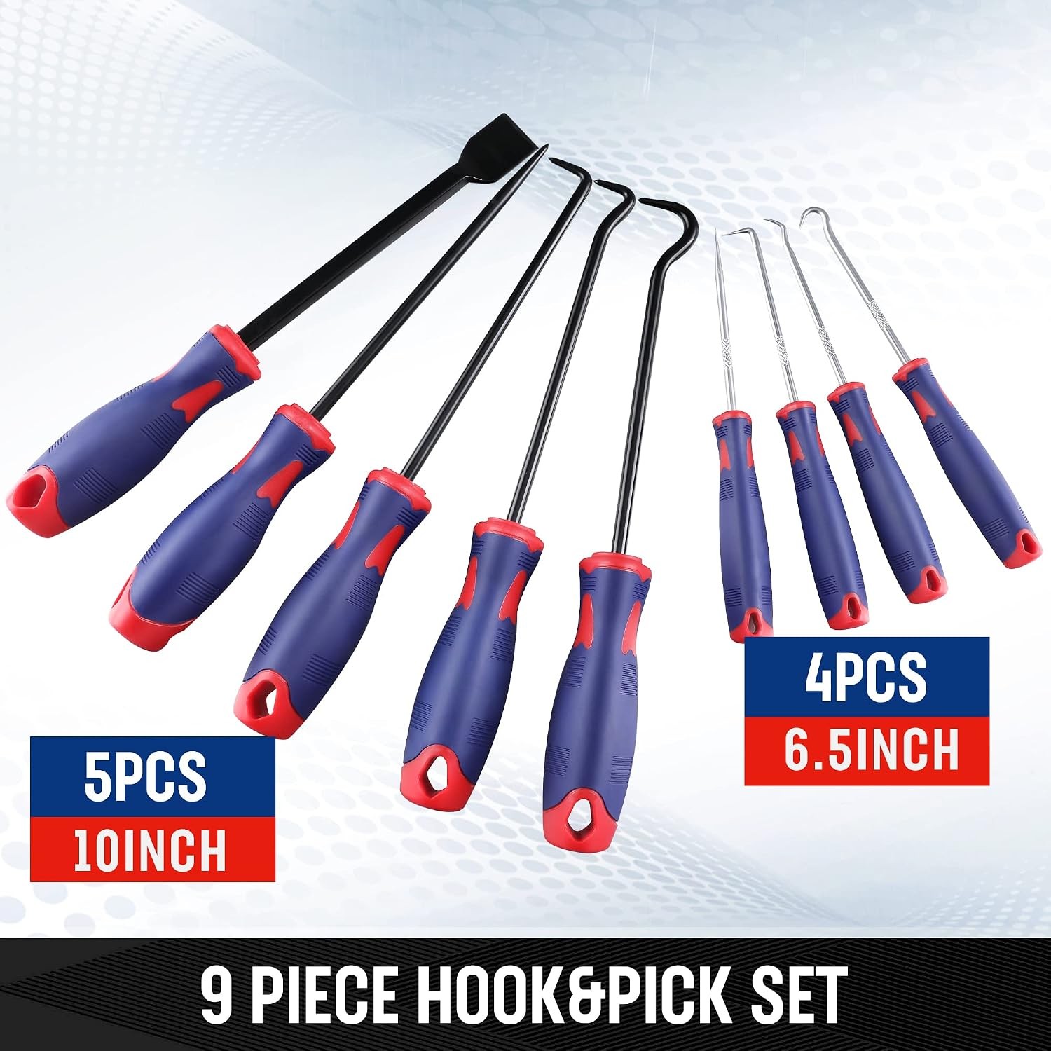 WORKPRO 9Pcs Precision Pick Hook Set Scraper for Auto Electronic W000846A