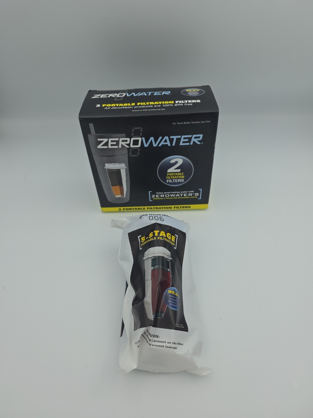 NEW Sealed Zero Water (ZR-230) 3-Pack Stage 5 Portable Water Filters (Tumblers)