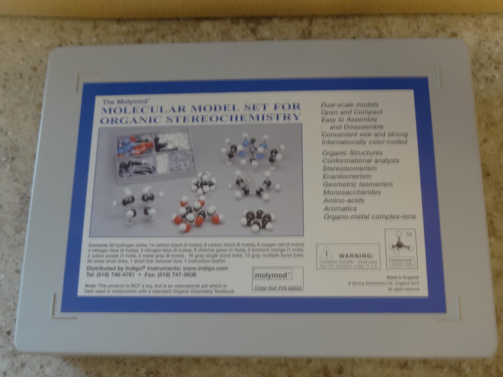 NEW & SEALED Molymod Molecular Model Set For Organic Stereochemistry Set #62053