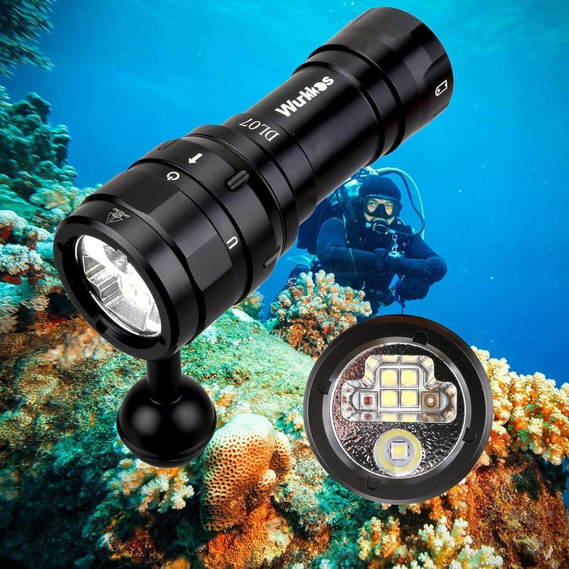 Wurkkos Dl07 Diving Flashlight Rechargeable Scuba Dive Light 3000 Lumens Dive