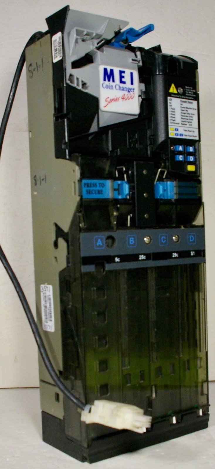 MARS MEI VN4510 MDB 34VDC 4 Tube Coin Mech Acceptor 10¢ 5¢ 25¢ $1 Tubes