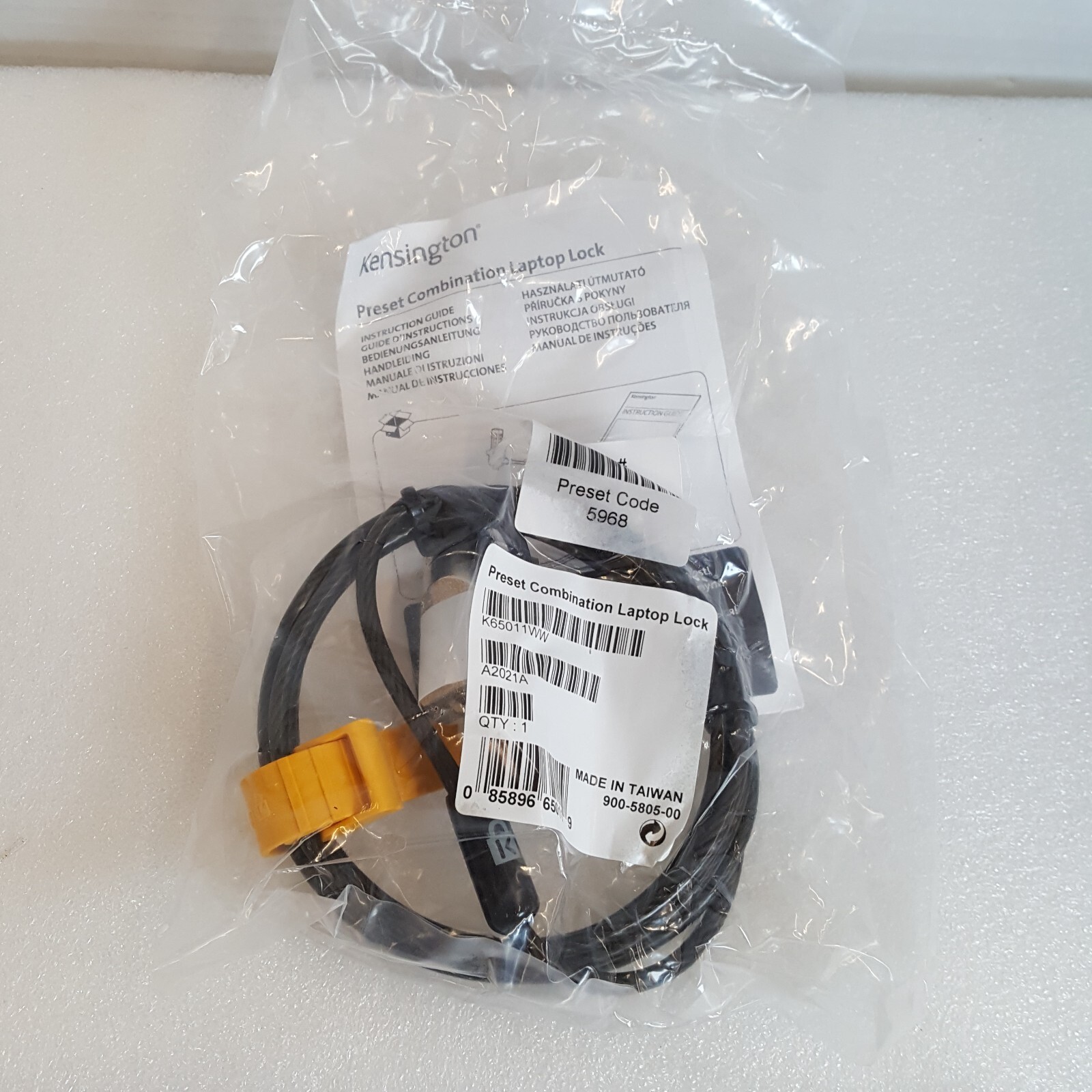 Kensington A2021A Serialized Combination Laptop Lock 1 Pack K65011WW - GENUINE