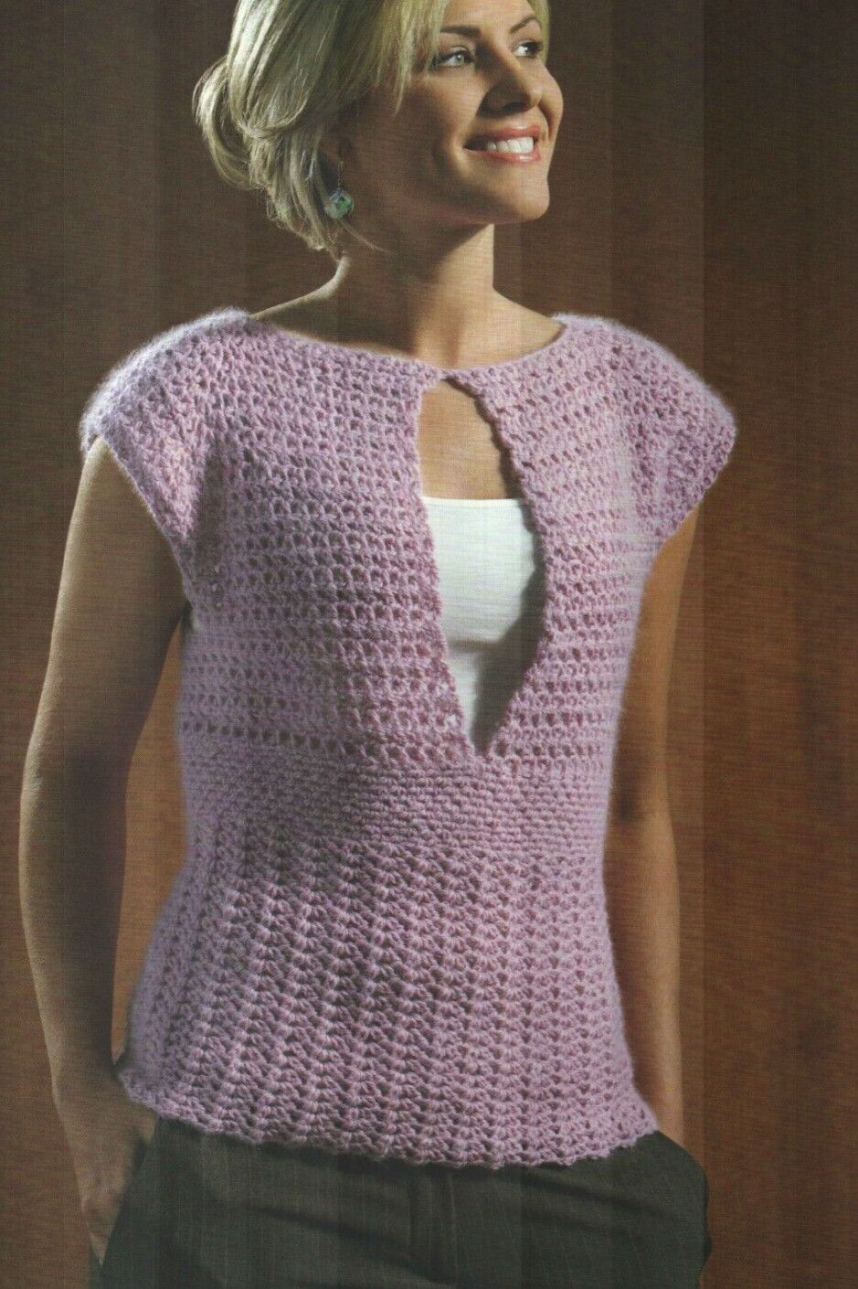 RETRO FEMME EMPIRE WAIST TOP 5 SIZES WOMEN'S CROCHET PATTERN INSTRUCTIONS