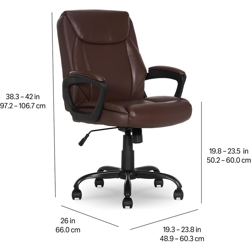 Adjustable Office Desk Chair Tilt Control Ergonomic PU Upholstery Home Office US
