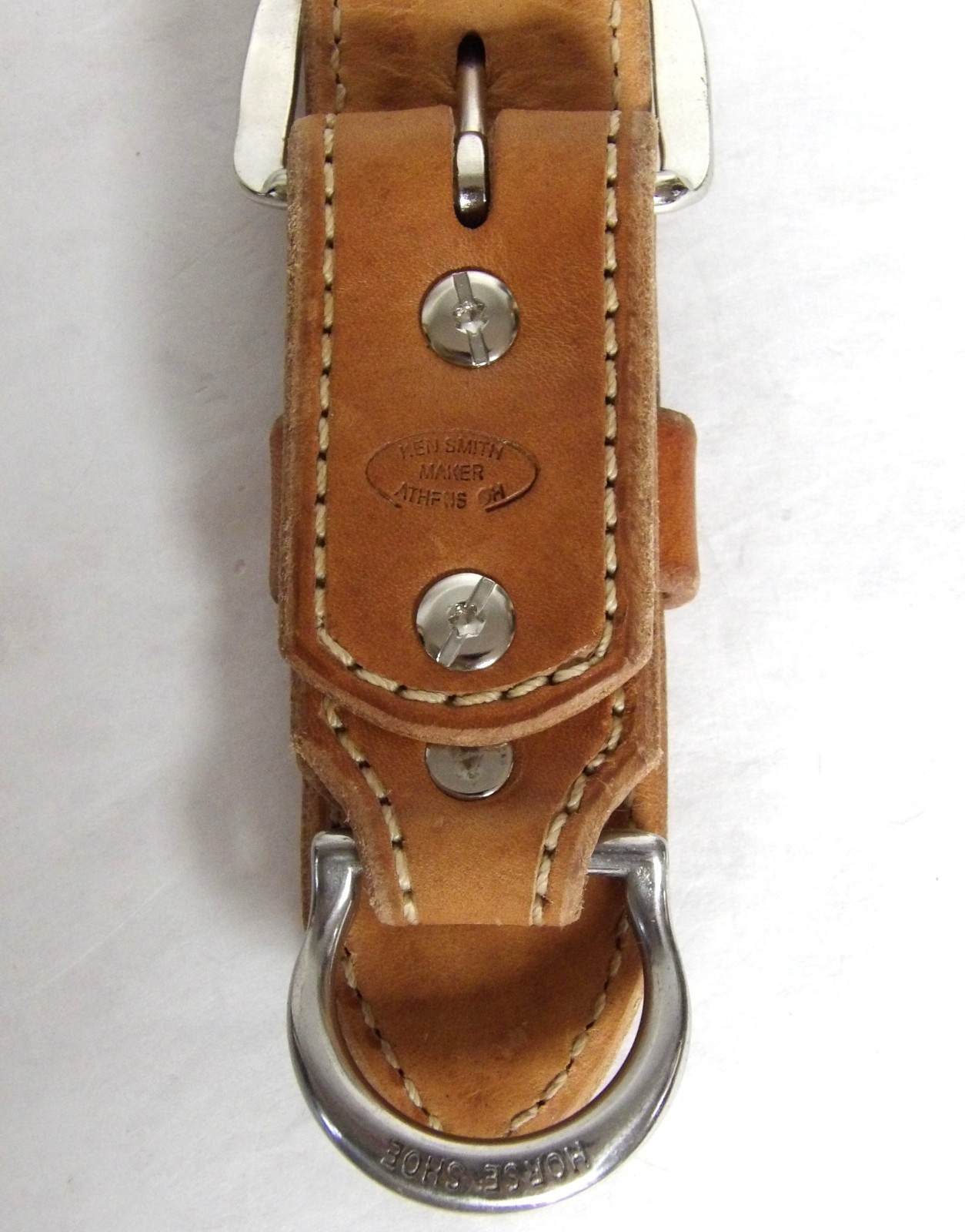 Ken Smith Tan Leather Horse Equestrian Cinch