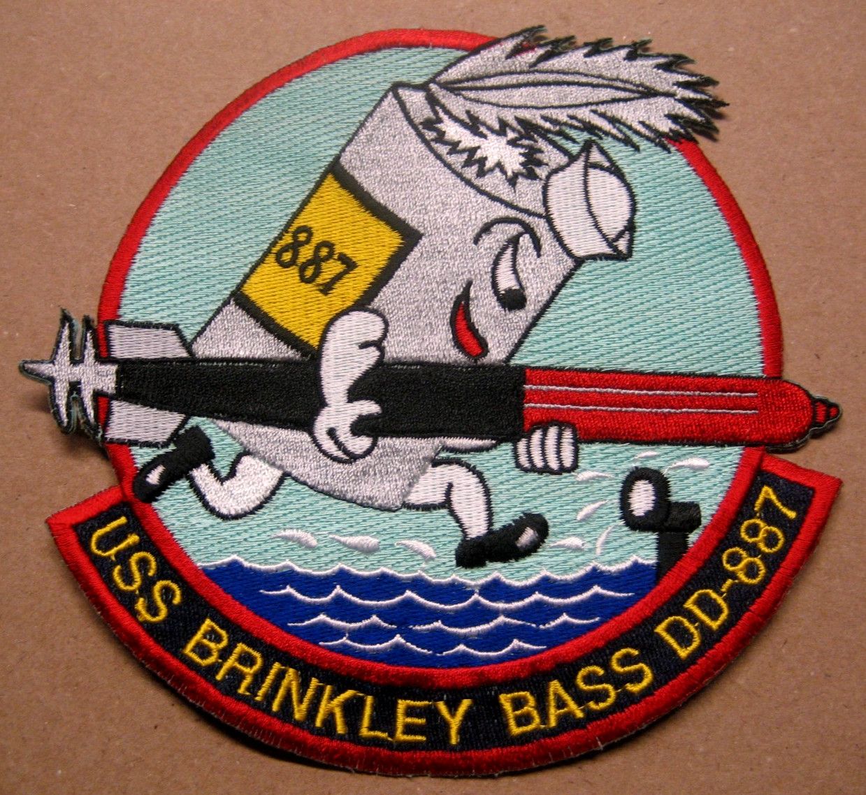 USNAVY Patch Destroyer USS BRINKLEY BASS DD-887, 1970-s