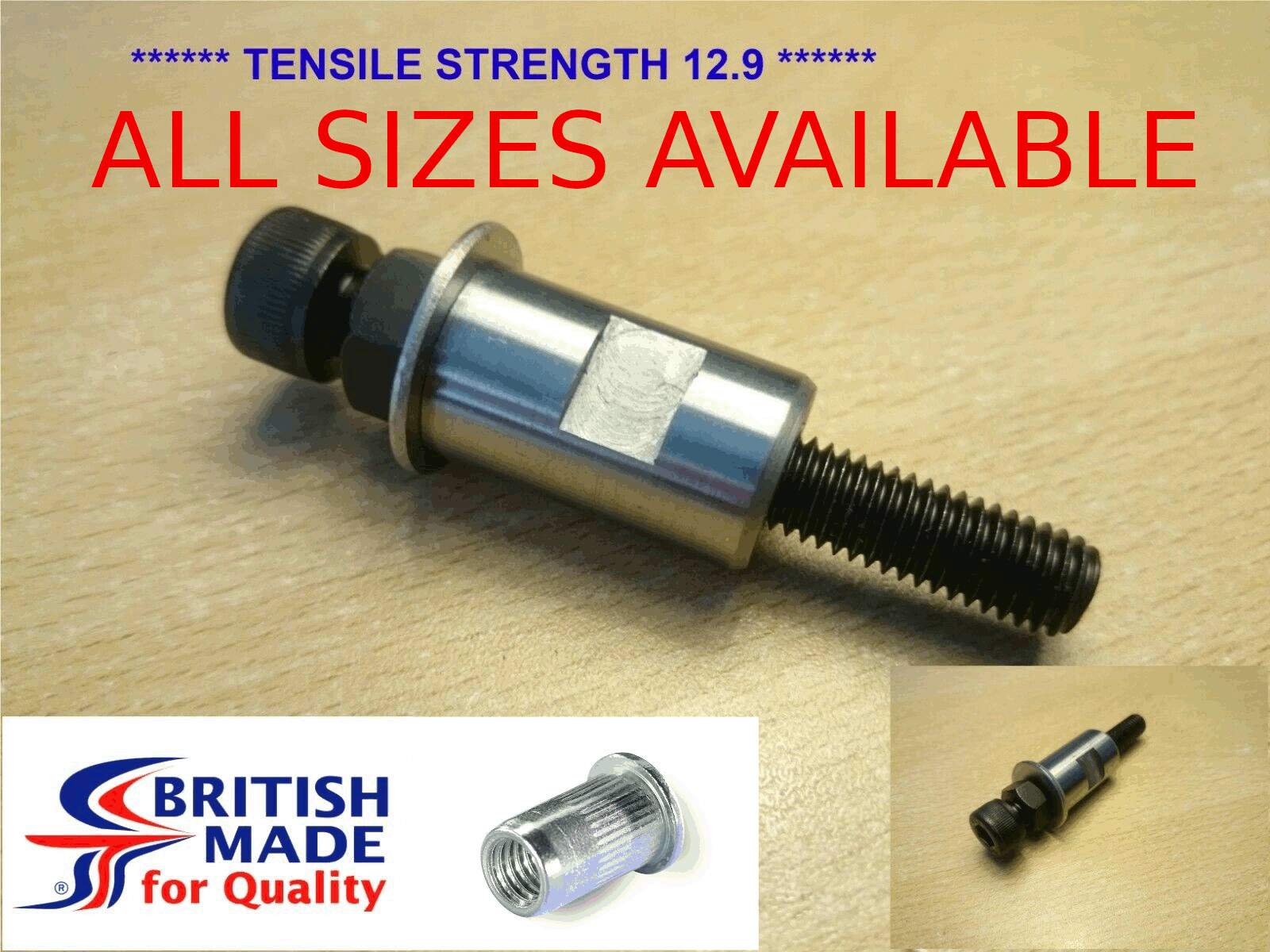 M8 Engineer Heavy Duty High Tensile (12.9) Rivnut Rivet Nut Tool Nutsert ++ UK