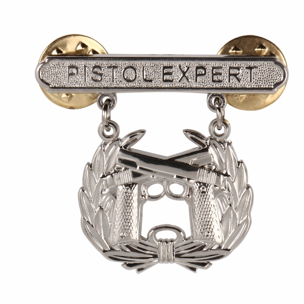 US MARINE PISTOL QUALIFICATION EXPERT SHOOTING BADGE PIN -chho981