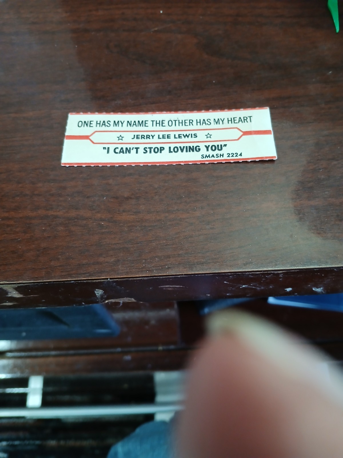 Jerry lee lewis one has my name jUKEBOX TITLE STRIP .FREE SHIPPING IN U S