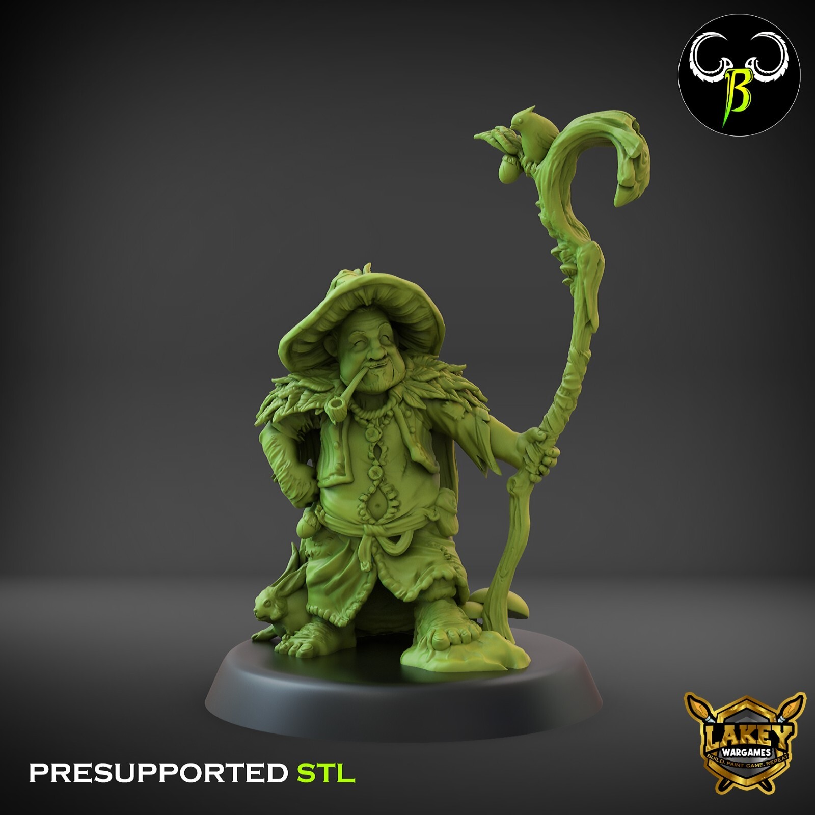Hedge Hermit | Gnome | 3D Printed Miniature | Clay Beast Creation |