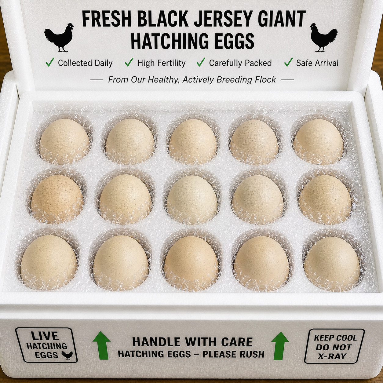 10 Black Jersey Giant hatching eggs