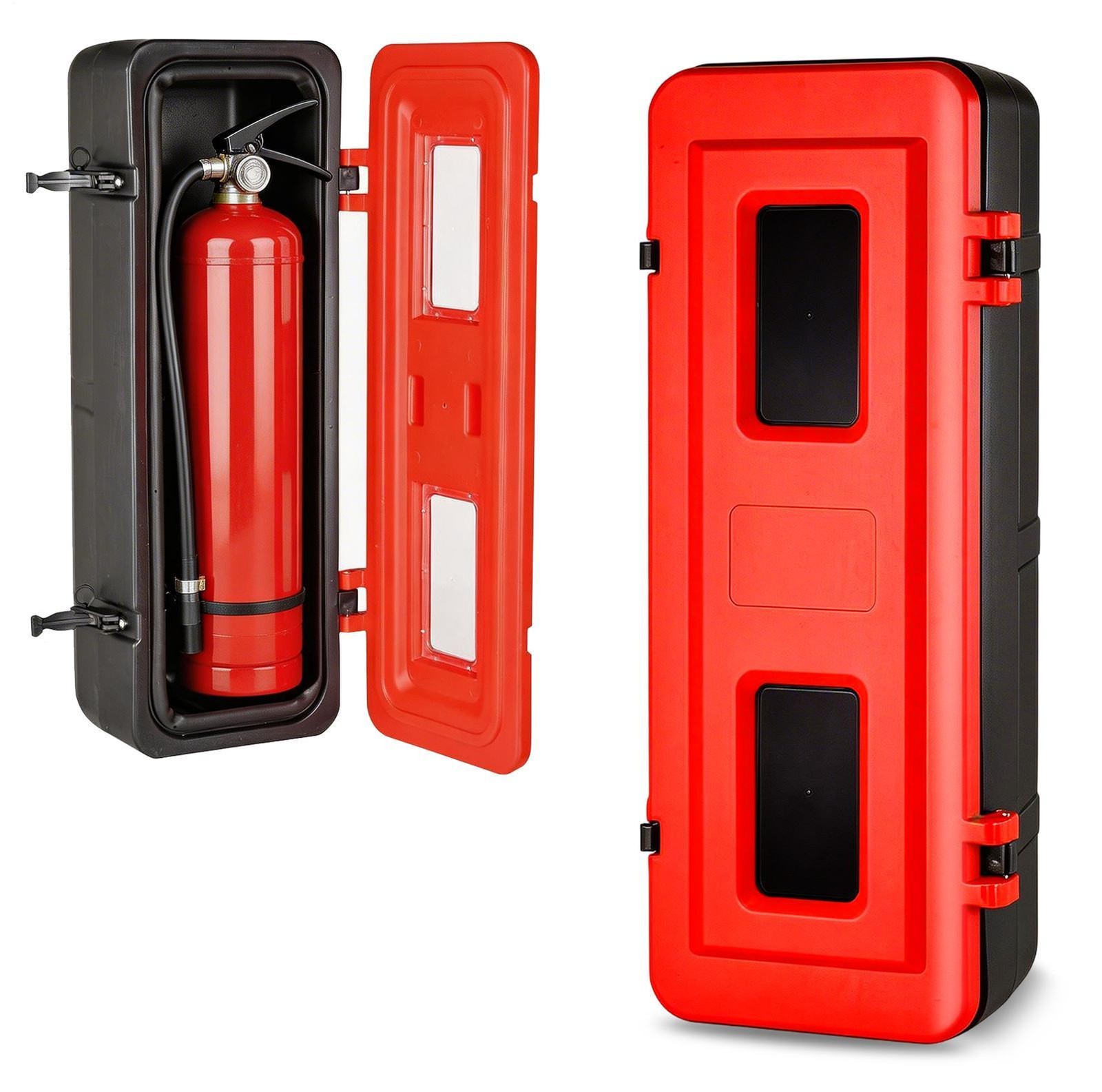 20 lb. Fire Extinguisher Cabinet Indoor Outdoor Red Surface Mount