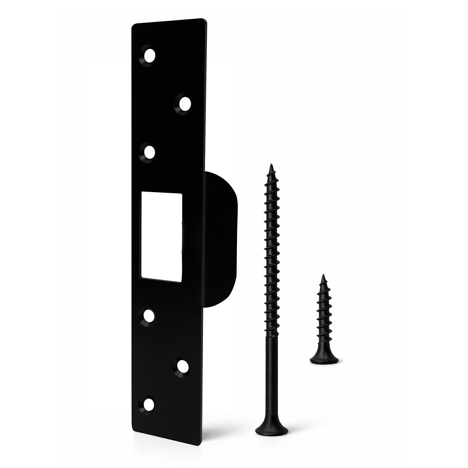 Extra Long Door Strike Plate Black (7" x 1.4"), Heavy Long-1Pack,