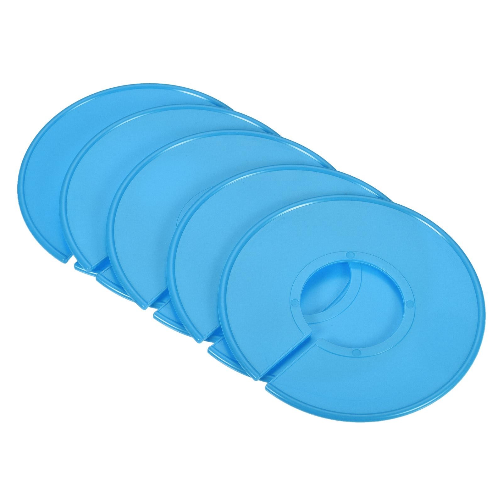 10Pcs Clothes Dividers Blank Round Clothing Wardrobe Size Separators, Light Blue