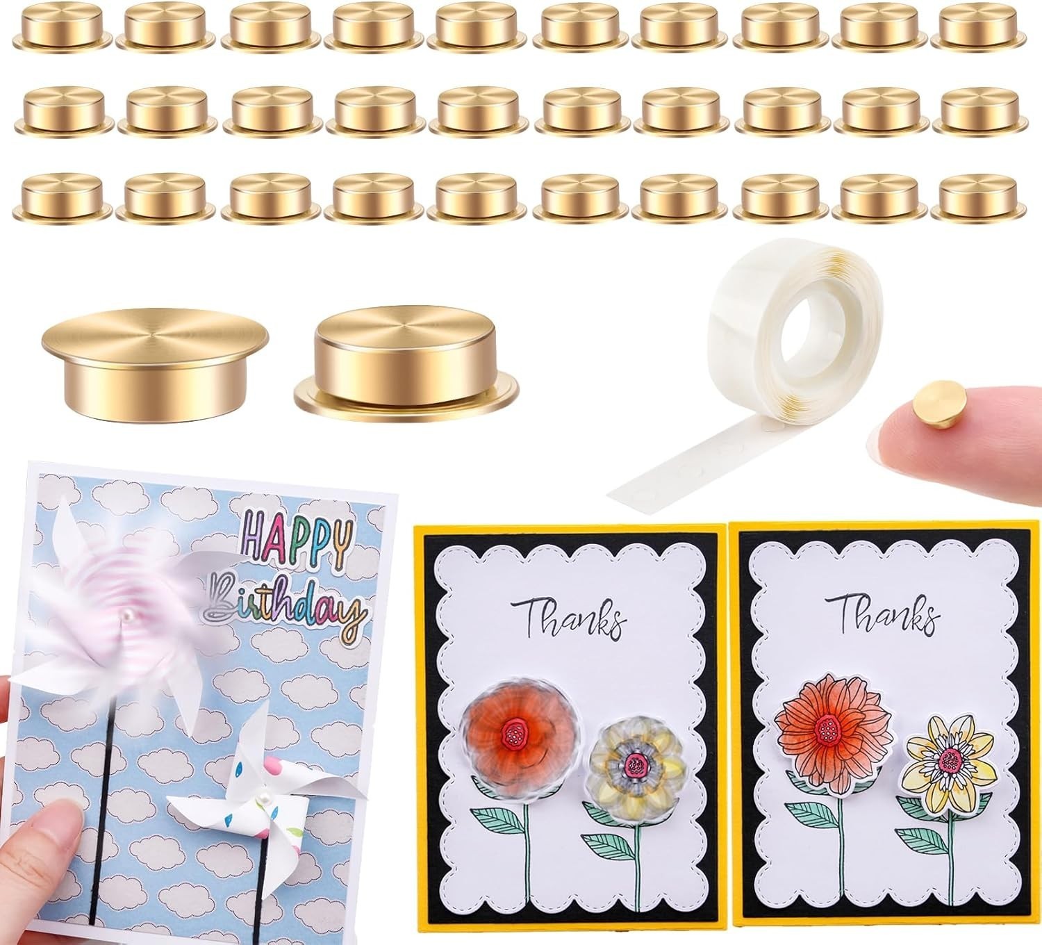 30Pcs Mini Metal Rotating Bearings DIY Handmade Crafts Paper Cards Scrapbooking
