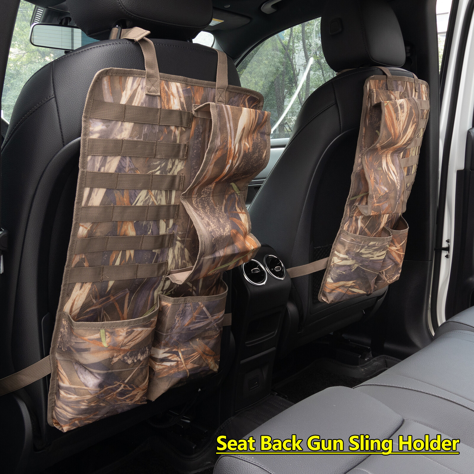 Car Pickup Truck Hunting Camouflage Seat Back Gun Rack Rifle Shotgun Storage Bag