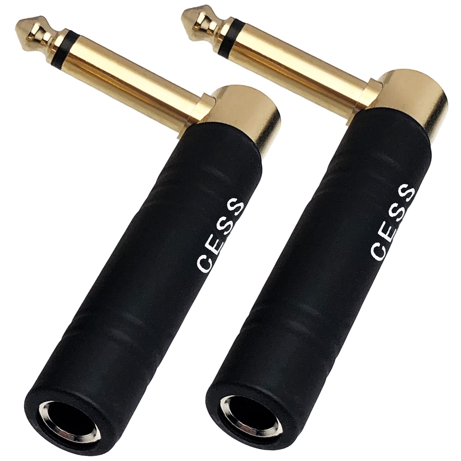 CNCESS CESS190 Guitar Plug Adapter Right Angle 1/4 Inch TS Female to 1/4 Inch T