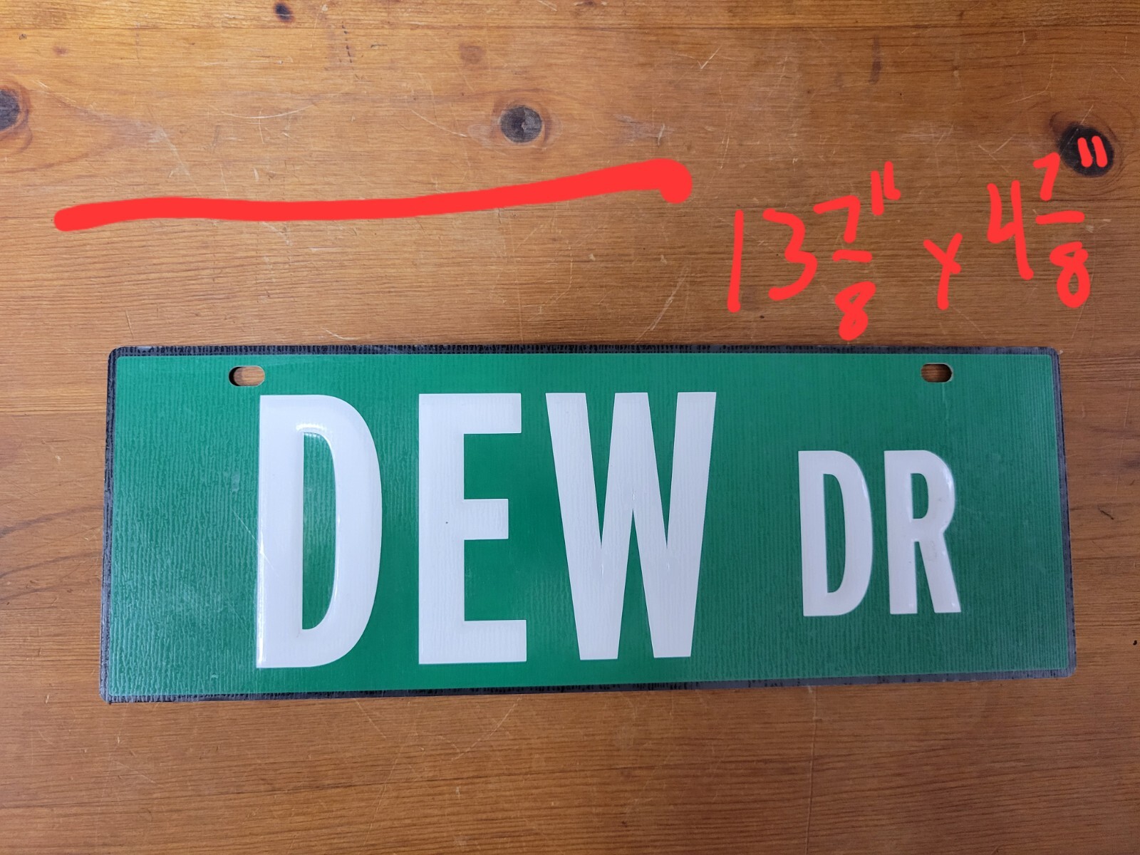 Mountain Dew Drive Street Sign "DEW DR" - 14"×5" - Metal