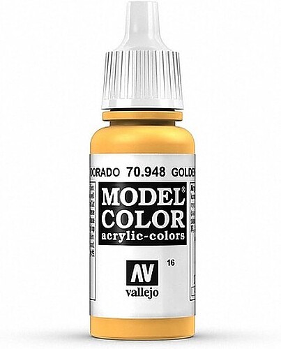 Vallejo Model Color GOLDEN YELLOW 17ml - Hobby and Model Acrylic Paint - #70948