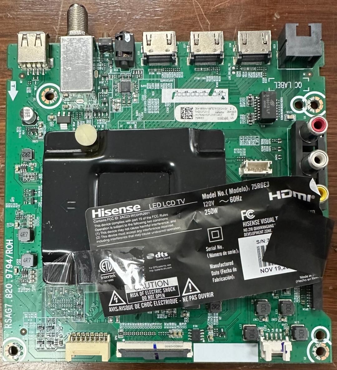 Hisense 264185, 264186 Main Board for 75R6E3