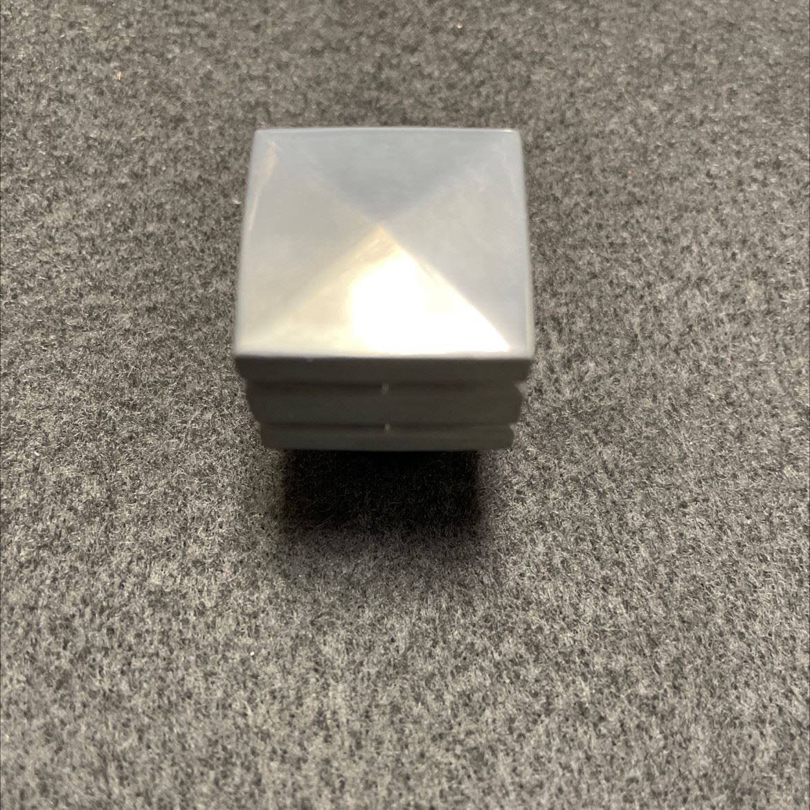 AS-IS  7/8" Square Knob Antique Silver