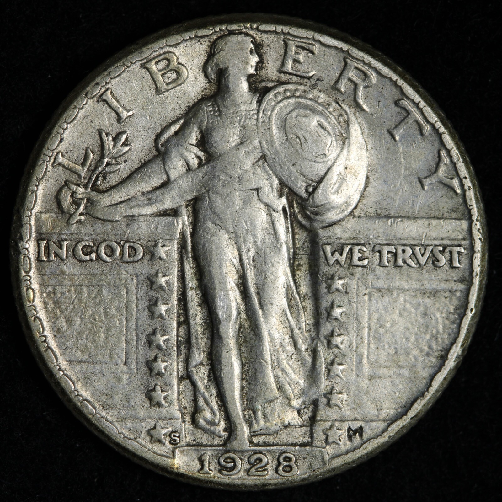 1928 Standing Liberty Silver Quarter AU E261 WHJ