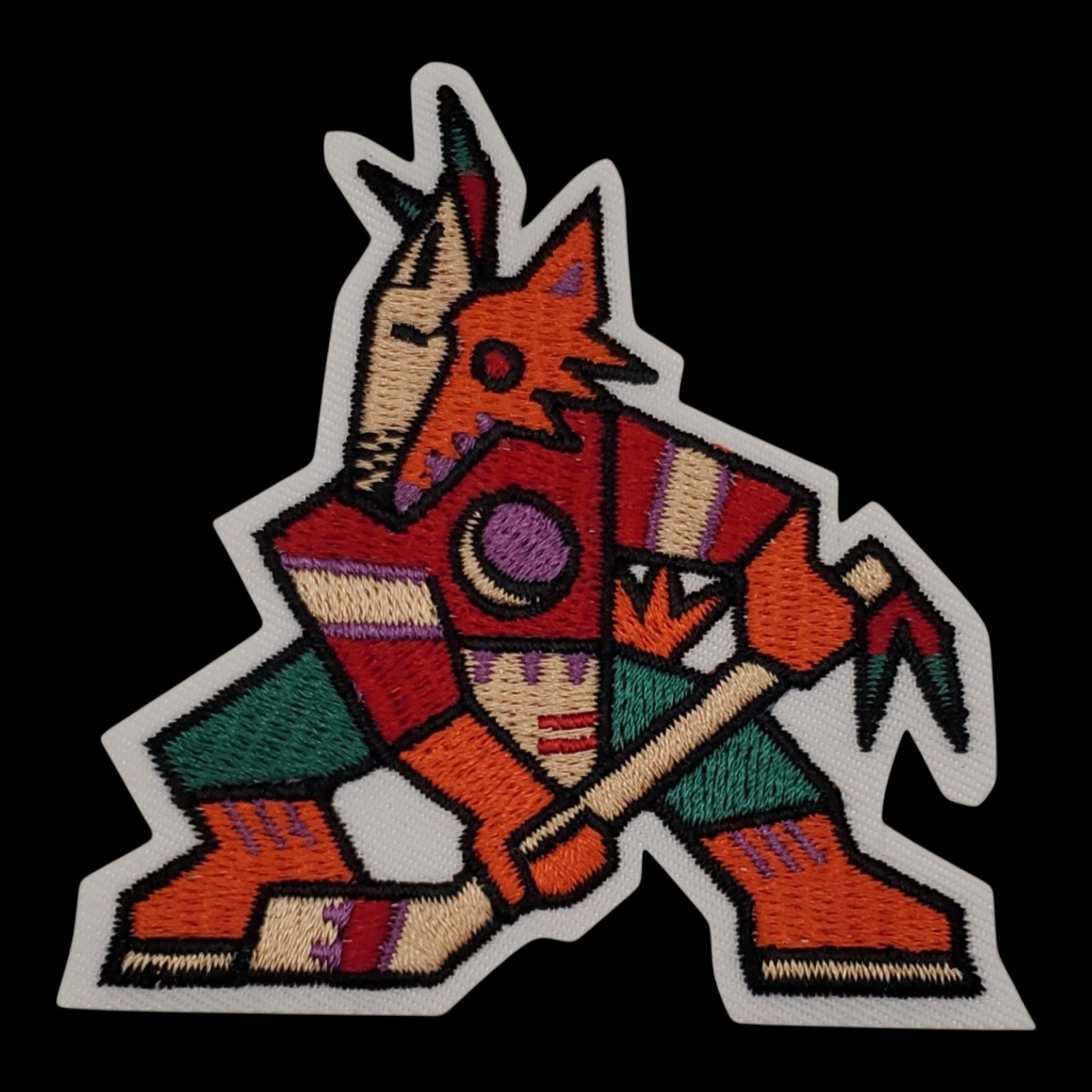 Phoenix Arizona Coyotes White Border Vintage Style Patch Embroidered Iron On. 3"