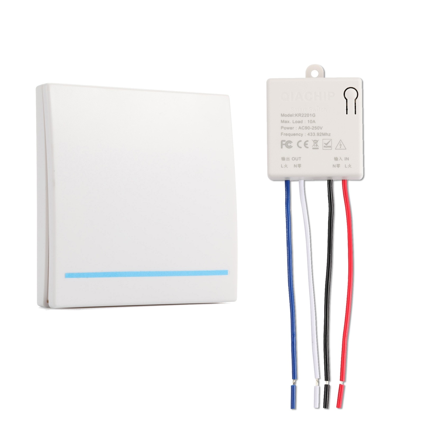 Wireless Light Switch Receiver Module No Wiring Fits Into Multi Wiring Boxes
