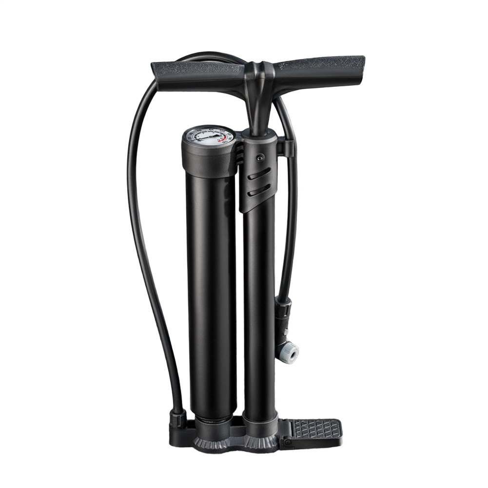 Doubletube Bike Pump with High Pressure Blast and Oversized Air Storage Tank