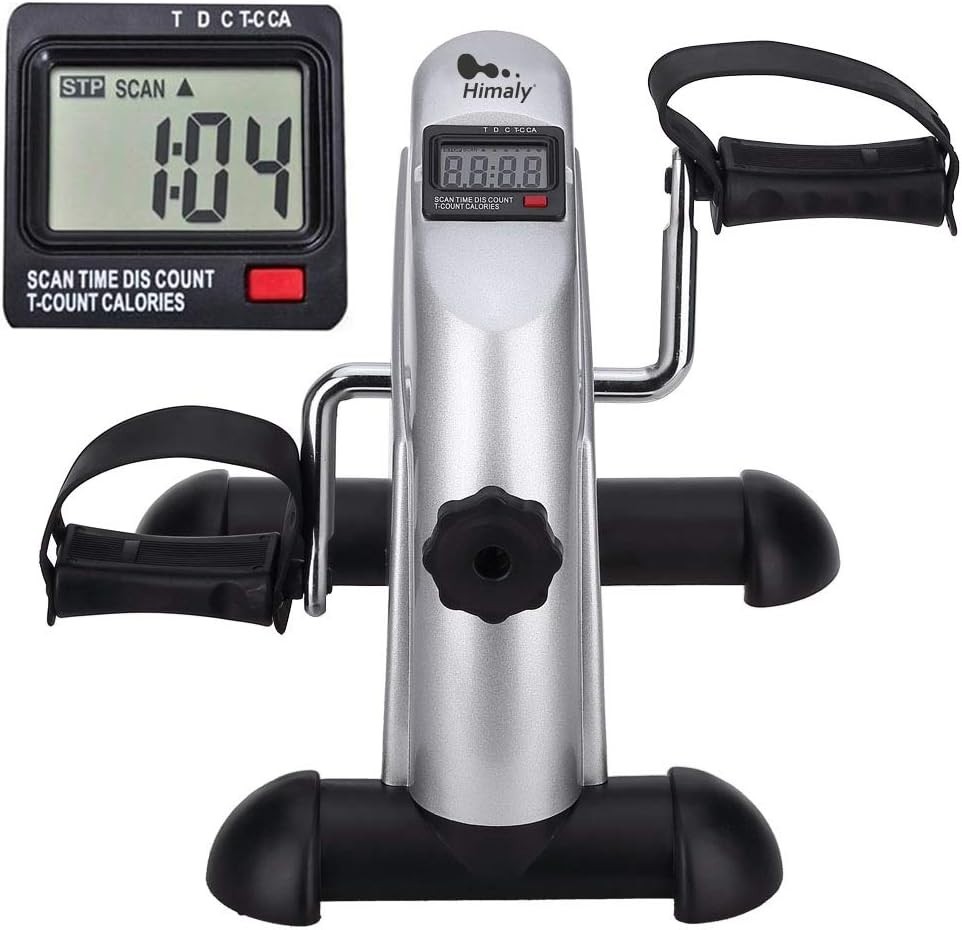 Mini Exercise Bike Under Desk Pedal Portable Arm & Leg Cycle with LCD Display