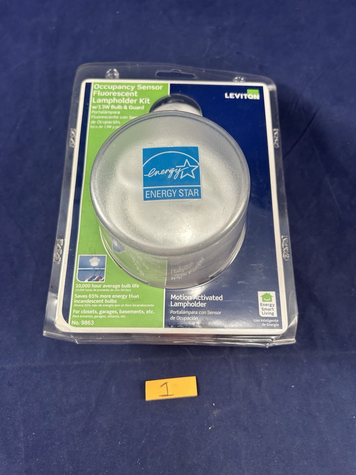 Leviton occupancy sensor fluorescent lampholder kit W 13 Watt Bulb & Guard #9863