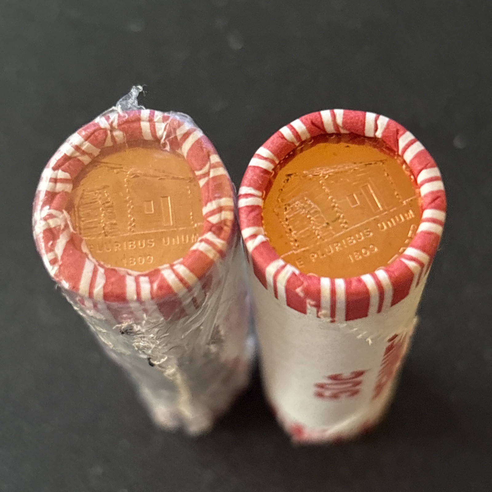 TWO (2) UNOPENED BU BANK ROLLS 2009-D BIRTHPLACE LINCOLN 1¢ Coins.