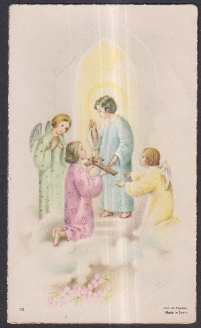 Holy card antique de Jesus Niño santino image pieuses estampa
