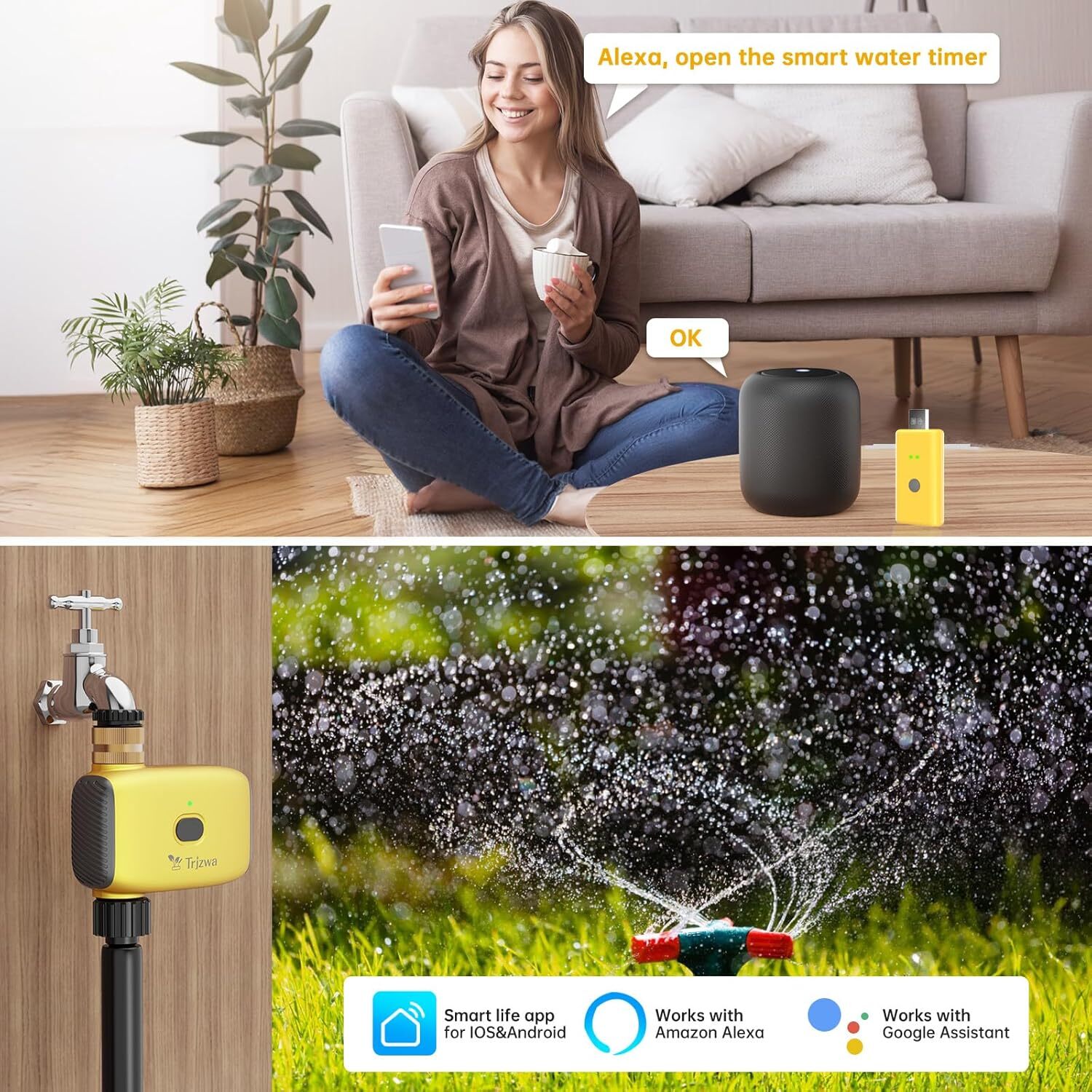 WiFi Smart Water Valve for Garden Irrigation System with Rain Delay Function