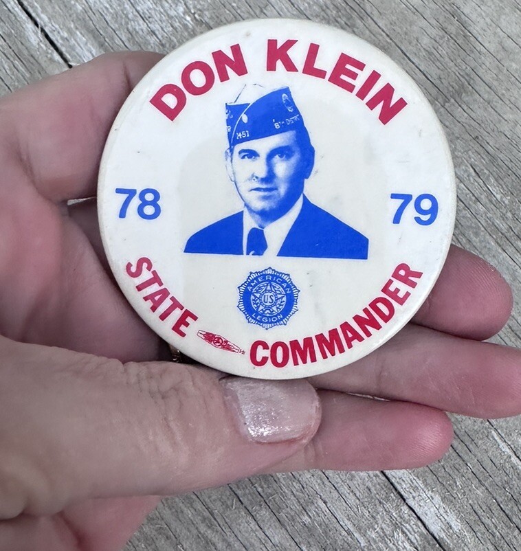 Vintage Don Klein 78-79 State Commander Pin Vintage