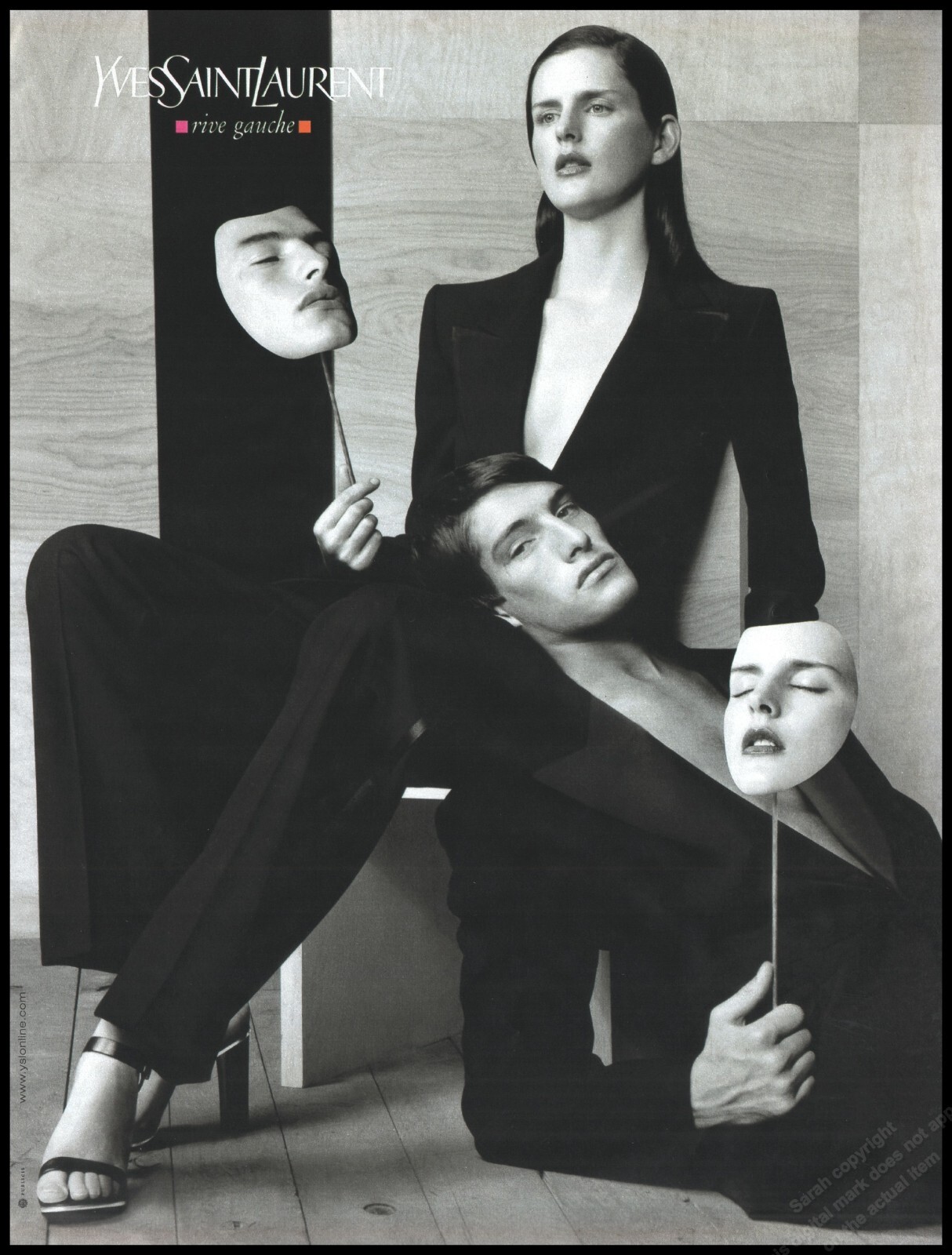 1990's High Heels YSL Magazine Print Ad Women Fashion Long Legs shoes-1pg