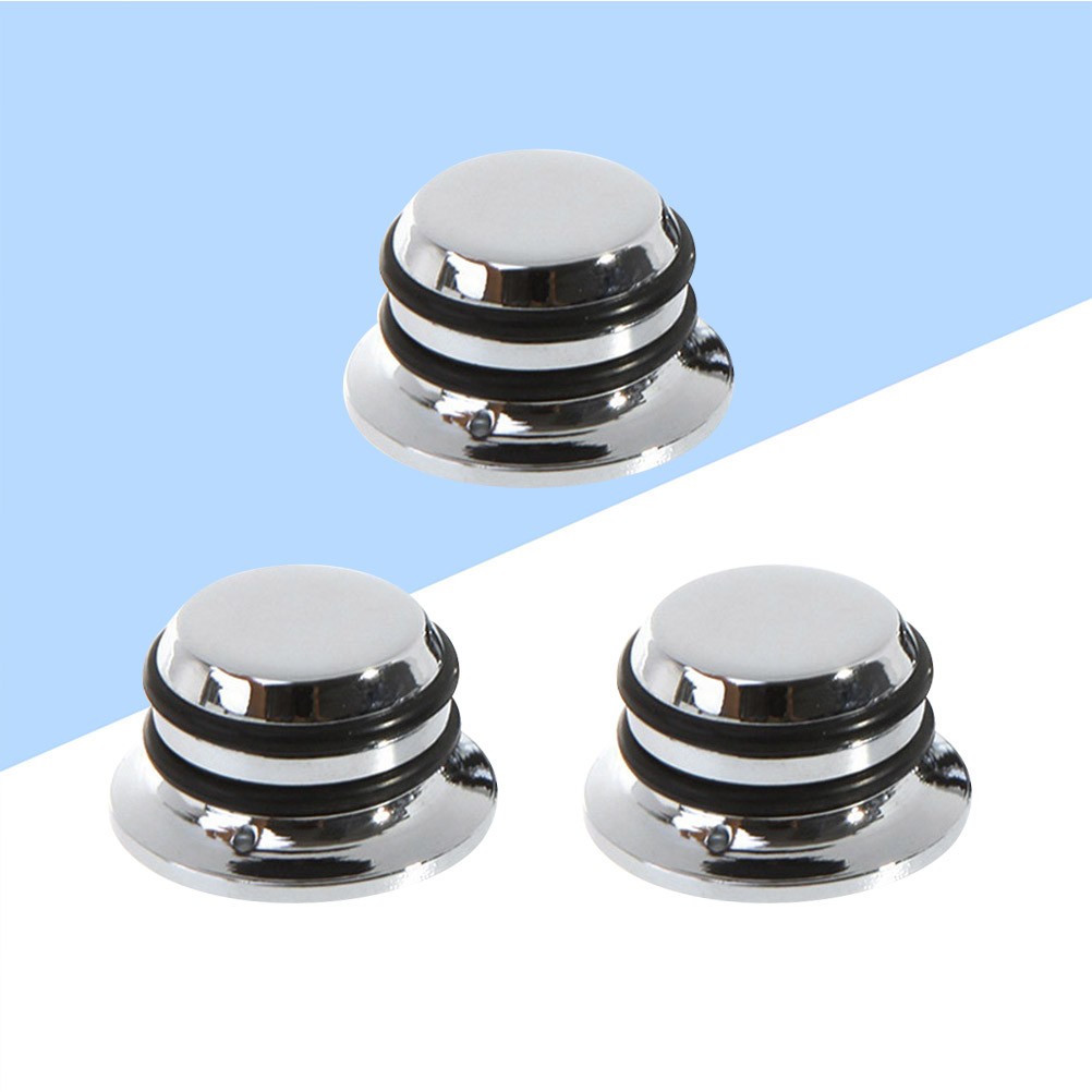 3Pcs Metal Volume Control Knobs Silver Straw Hat Style for Guitar Bass