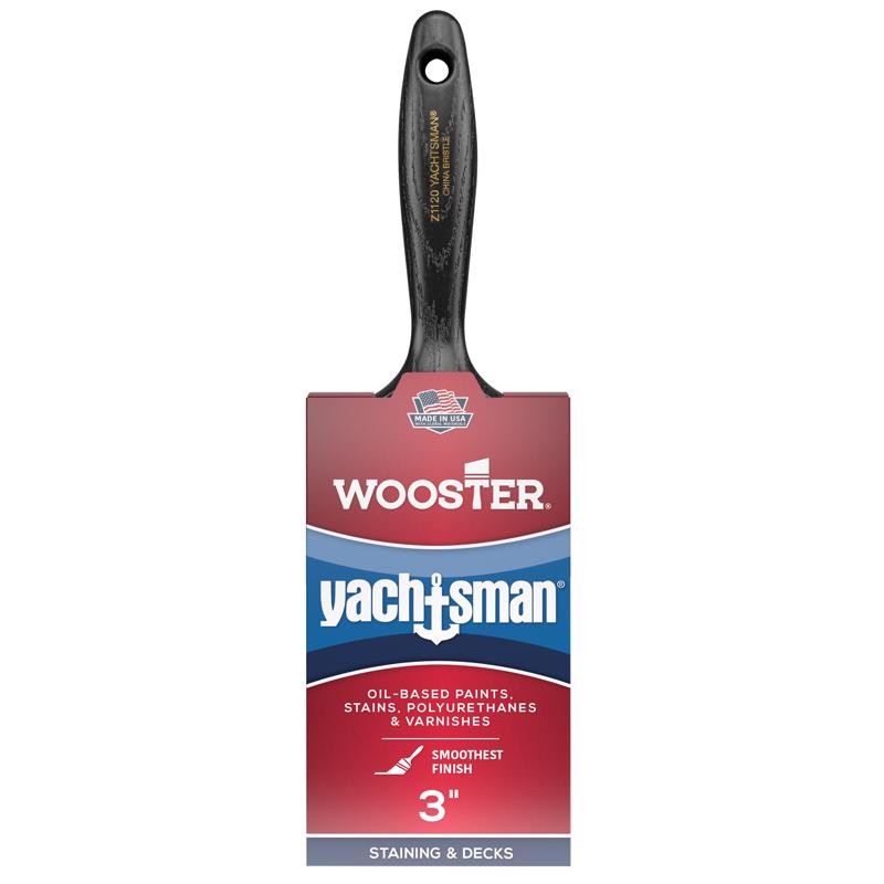 Wooster Z1120-3 Yachtsman Beavertail Plastic Handle Flat Paint Brush 3 W in.