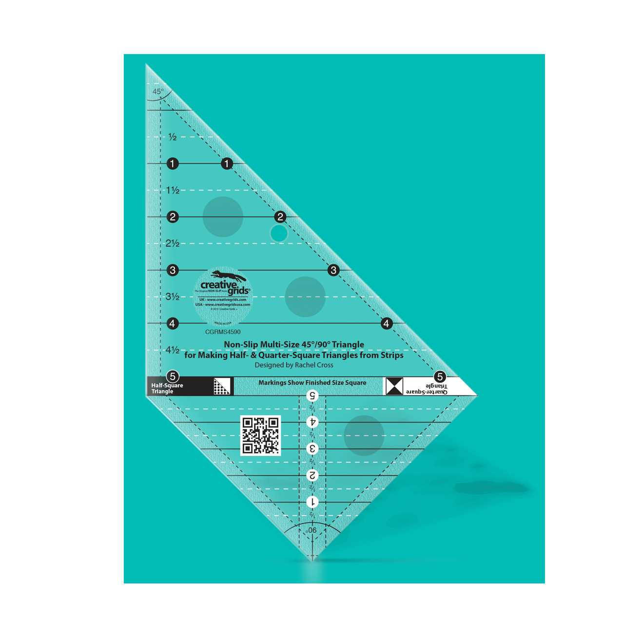 Creative Grids -- Multi Size Triangle 45 and 90 Degrees Quilt Ruler