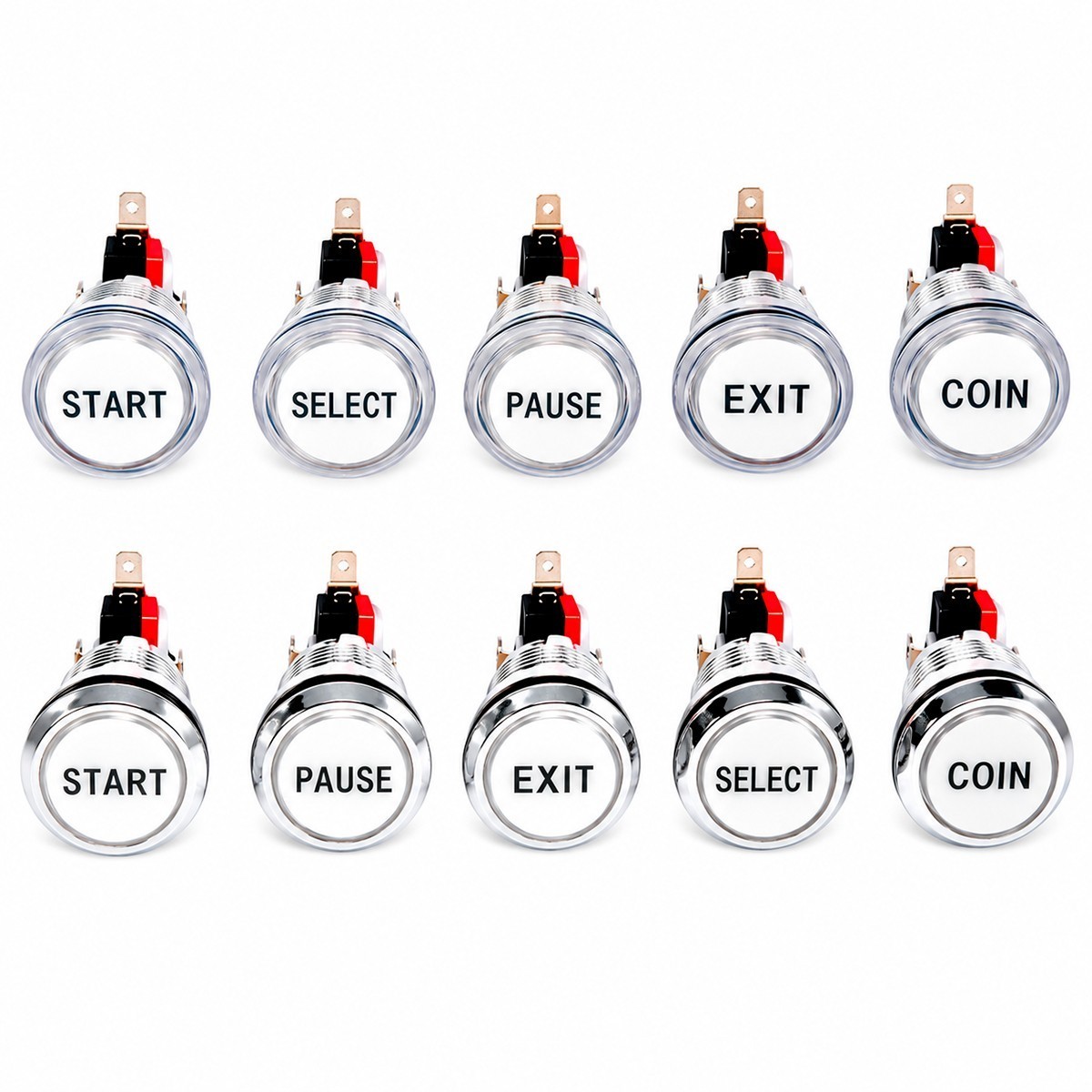 LED Arcade Button Start Select Pause Exit Coin Illuminated 28mm Bartop MAME LEDs