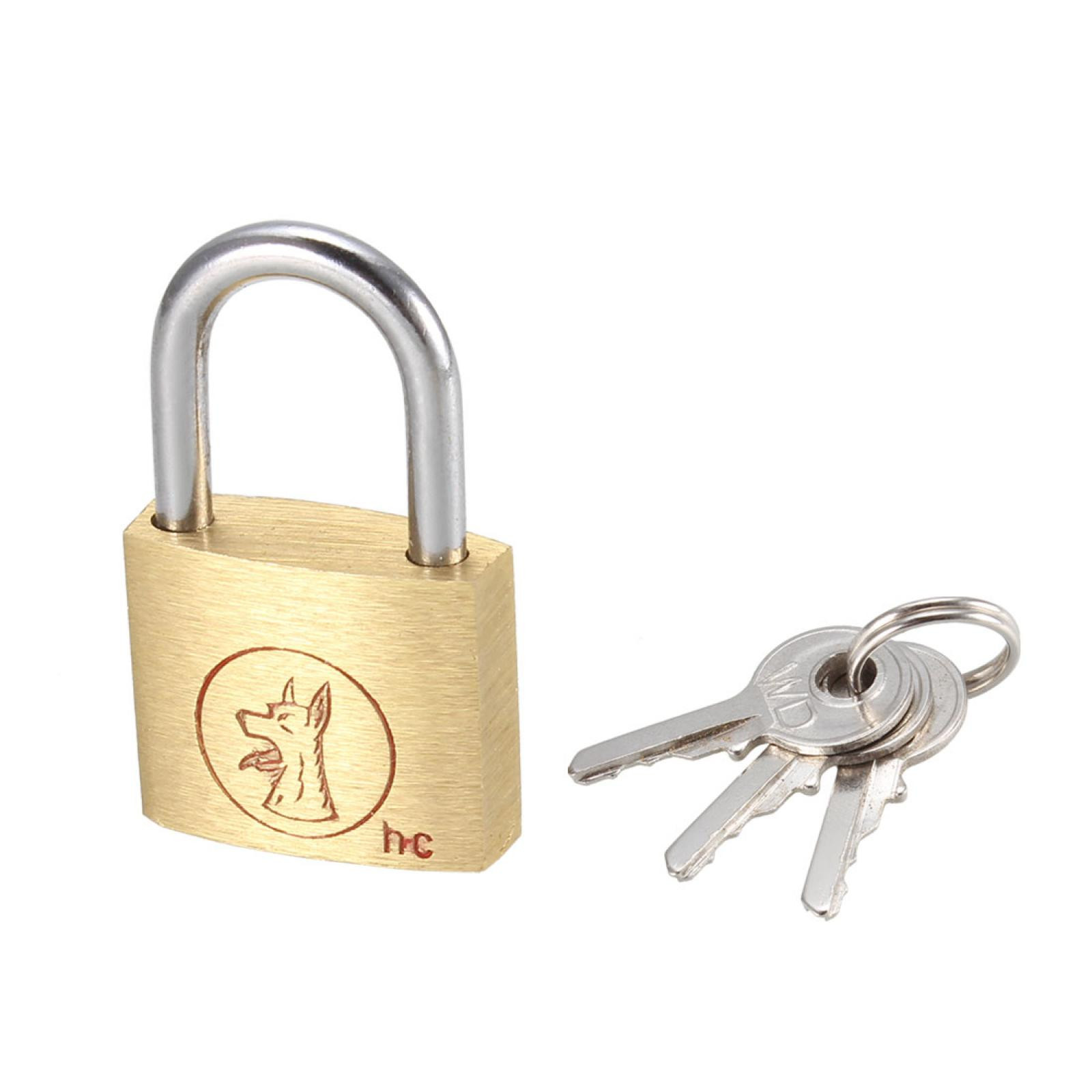 Wolf Head Mini Size Brass Door Lock Padlock with 3 Keys