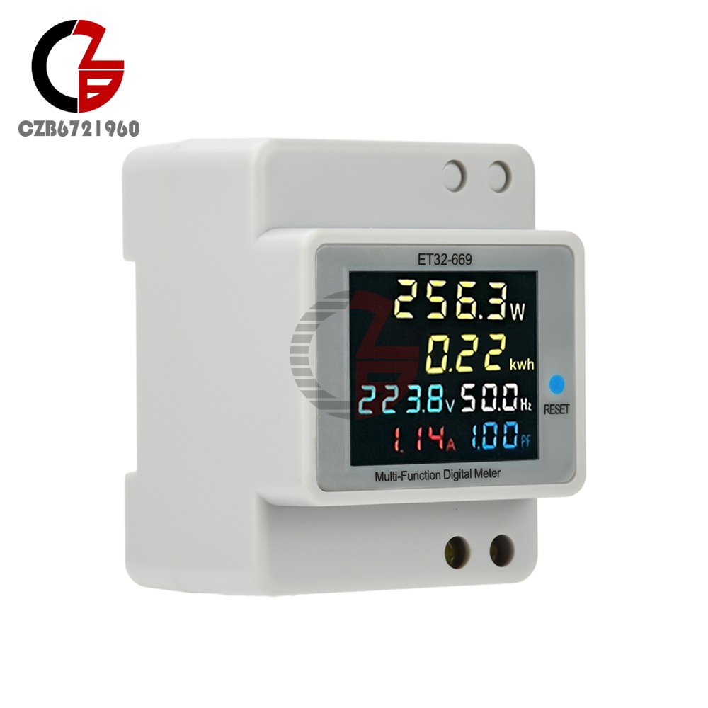 Multifunctional Digital Power Energy Monitor DIN-Rail Electricity Energy Meter