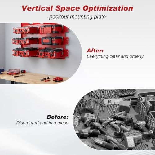 Mounting Plate Compatible with Milwaukee Packout 2Pack Red Mounting Plate