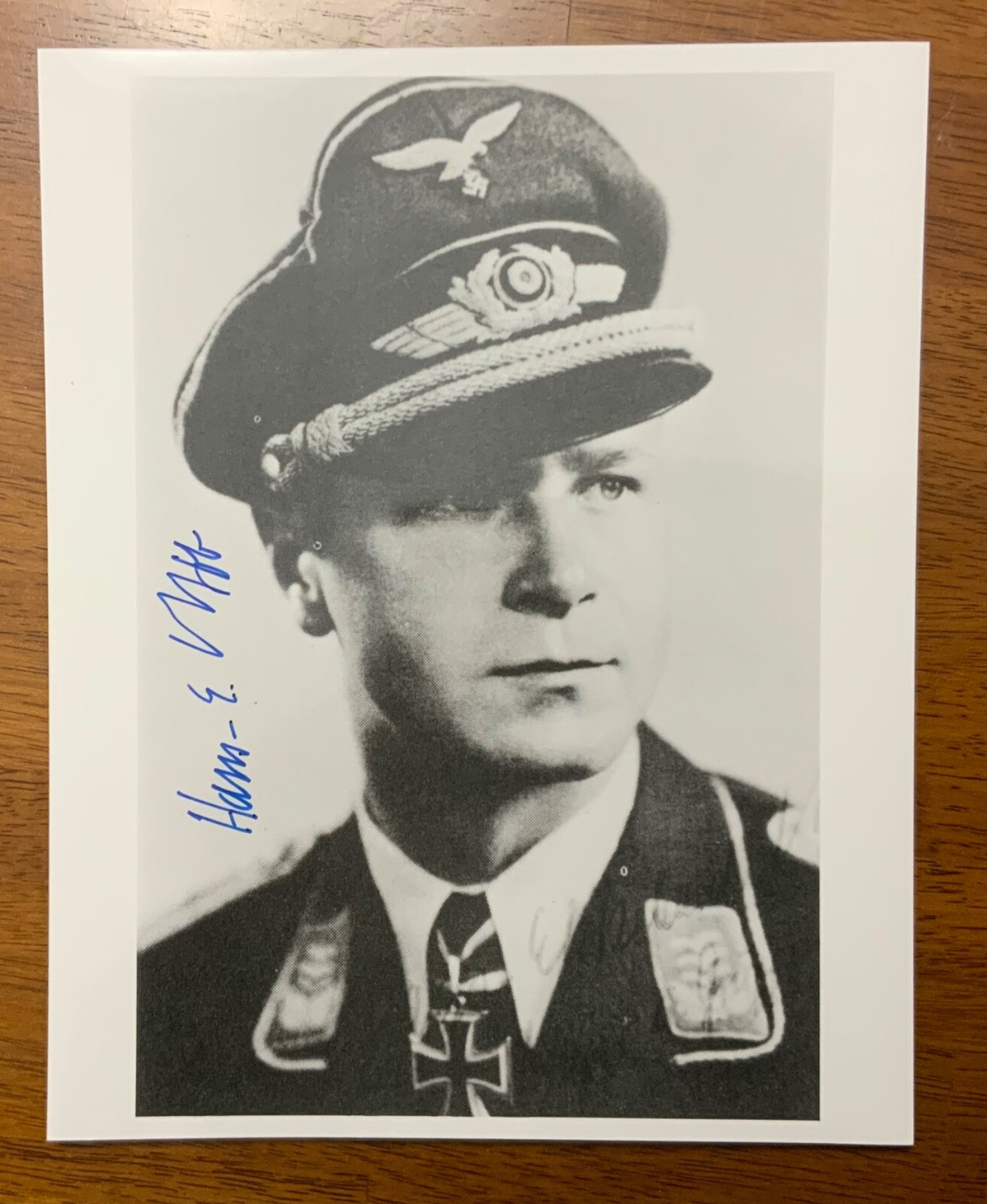 WWII German Luftwaffe Fighter Ace Hans Ekkehard Bob Knights Cross Sign G2U