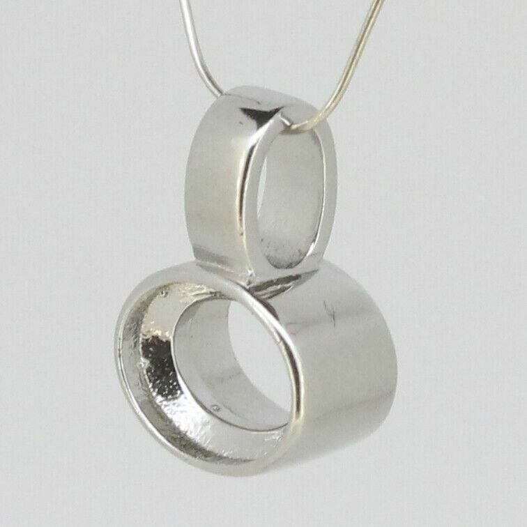 Sterling Silver Semi Mount Pendant Setting Oval OV14x12 mm Bezel Set