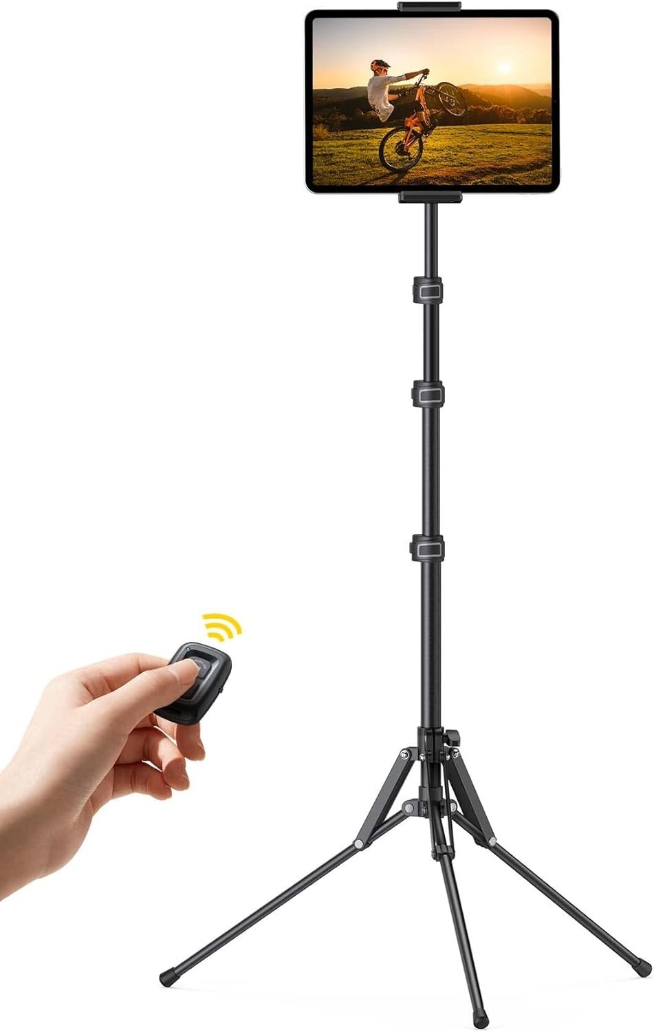 Lamicall Tablet Floor Tripod Stand - 64.9" Tablet Holder Mount Bluetooth Remote