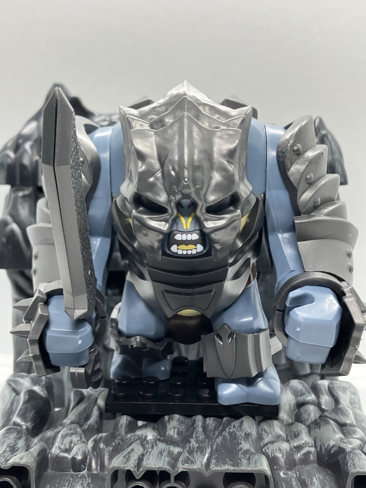 Armored Cave Troll With Sword Custom Building Block Figure