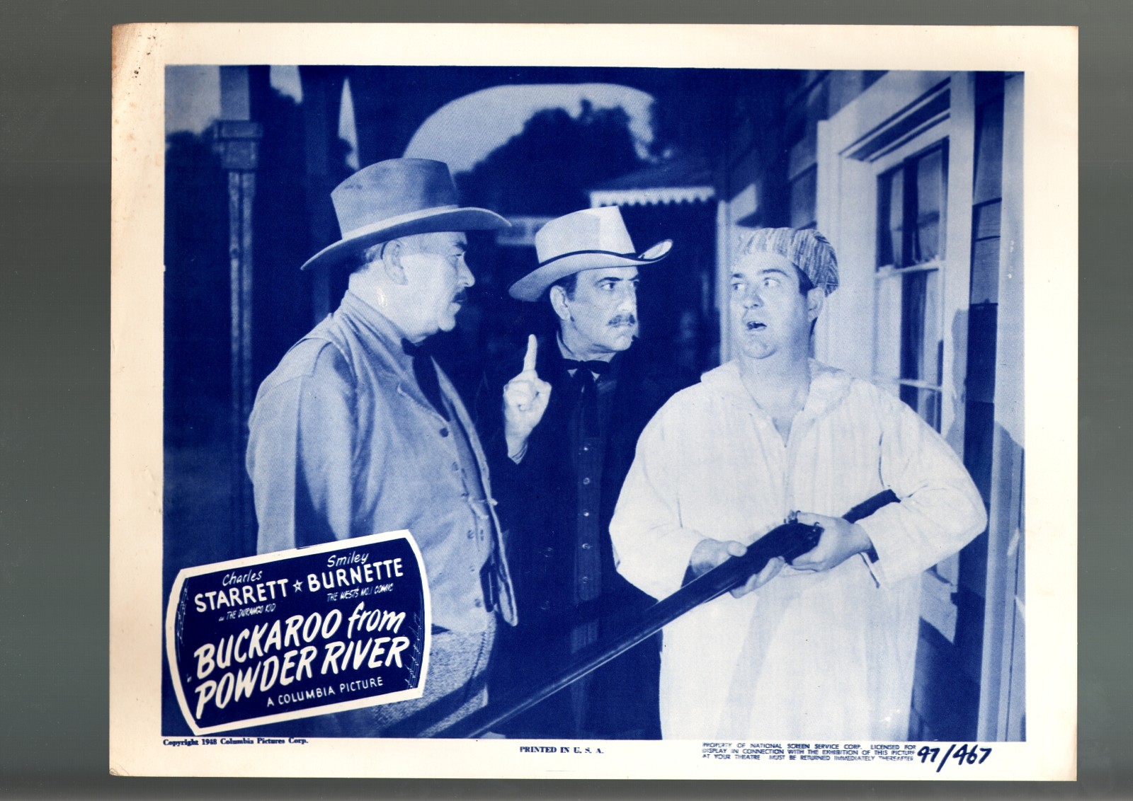 BUCKAROO FROM POWDER RIVER-1948-LOBBY CARD-FN-WESTERN-SMILEY BURNETTE FN