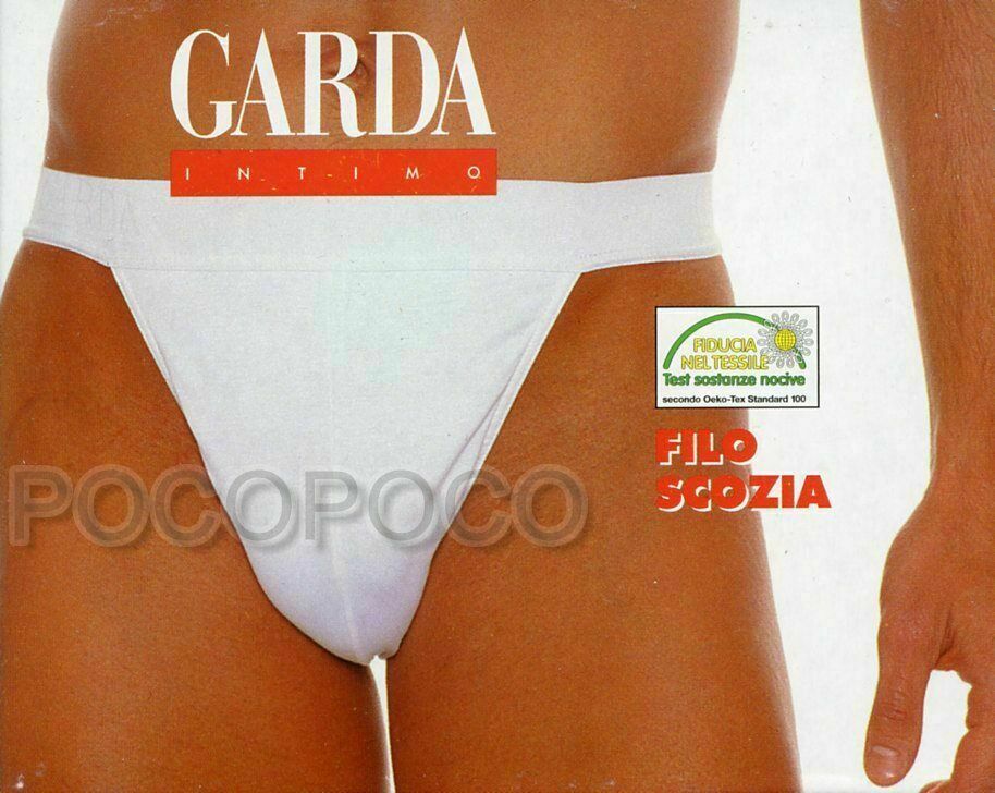 Tanga da uomo con elastico esterno in 100% cotone filo di scozia slip Garda 0950